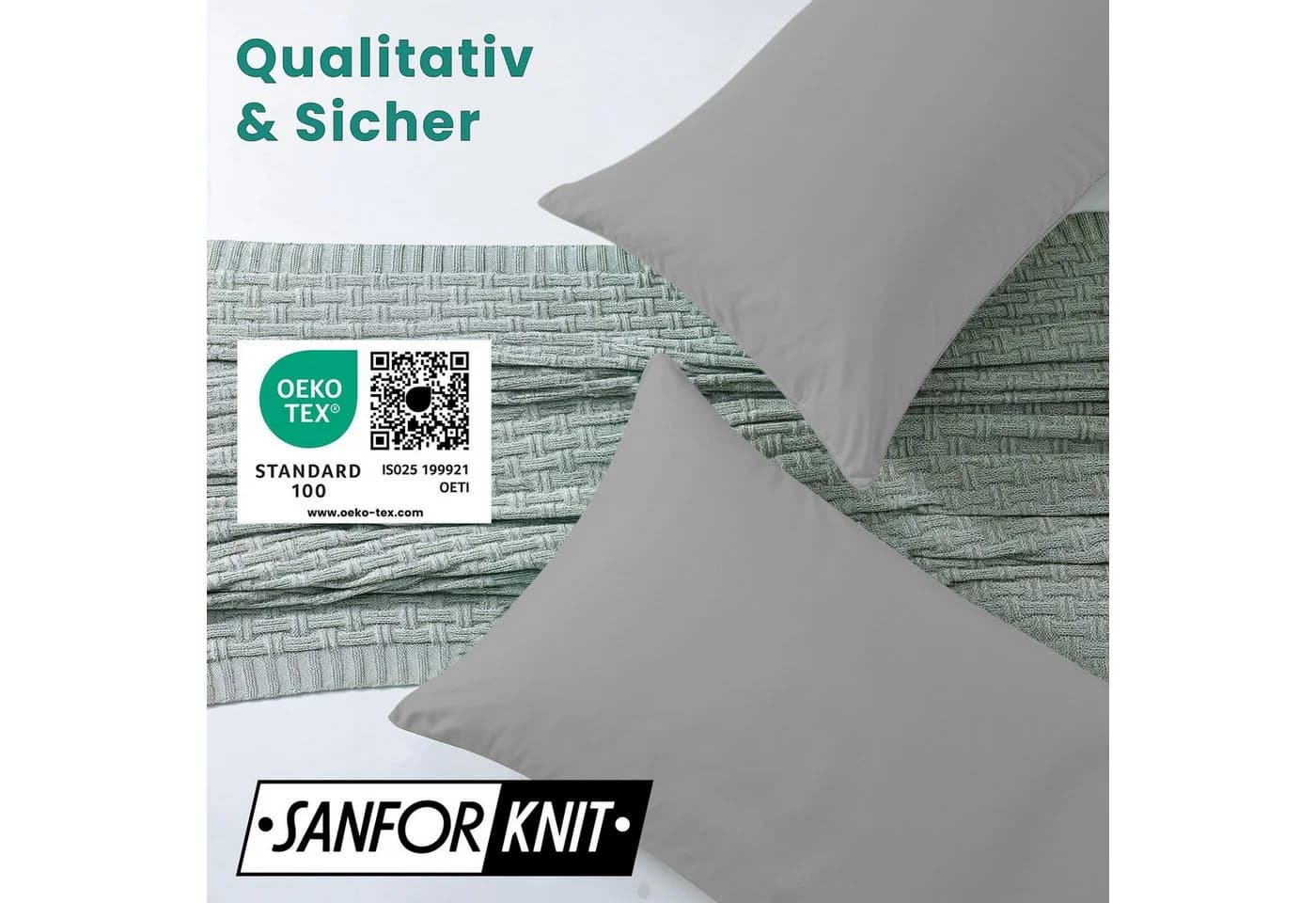 Livessa Kissenbezug 2er Set Baumwolle Single-Jersey 140 g/m² Verdeckter Reißverschluss - Bild 3