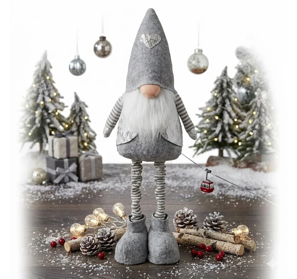 IKO Wichtel Teleskopwichtel Silber/Grau-Weiß Stoff