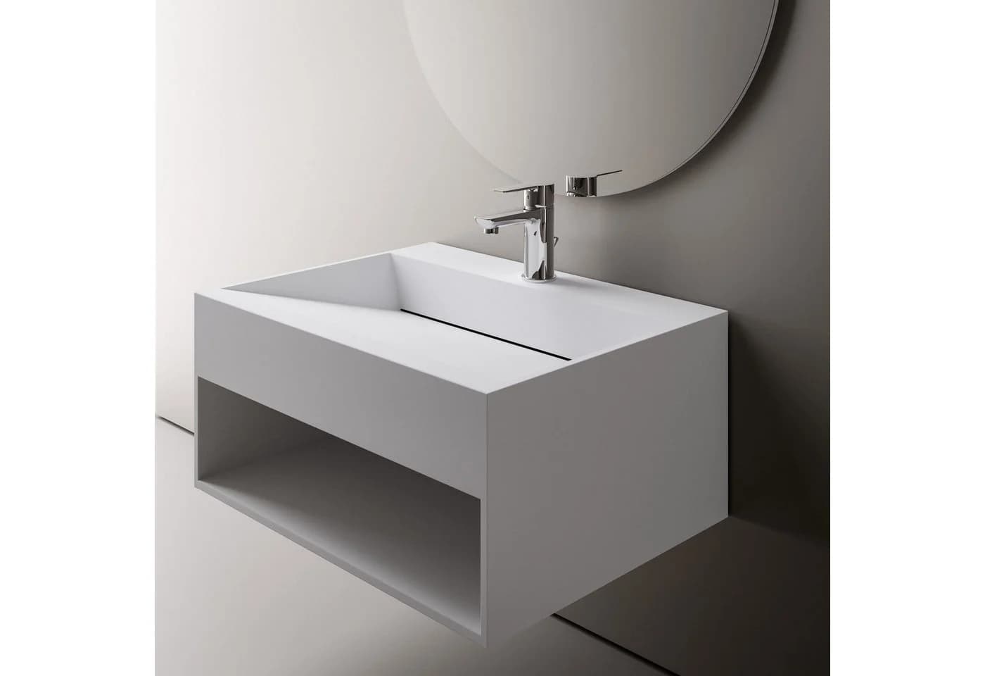 Bernstein Waschbecken TWG71 Mineralguss Weiß matt - Bild 2