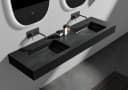 Bernstein Doppelwaschtisch BA8016 163cm Quarz Schwarz mit Ablagefläche Bild 1