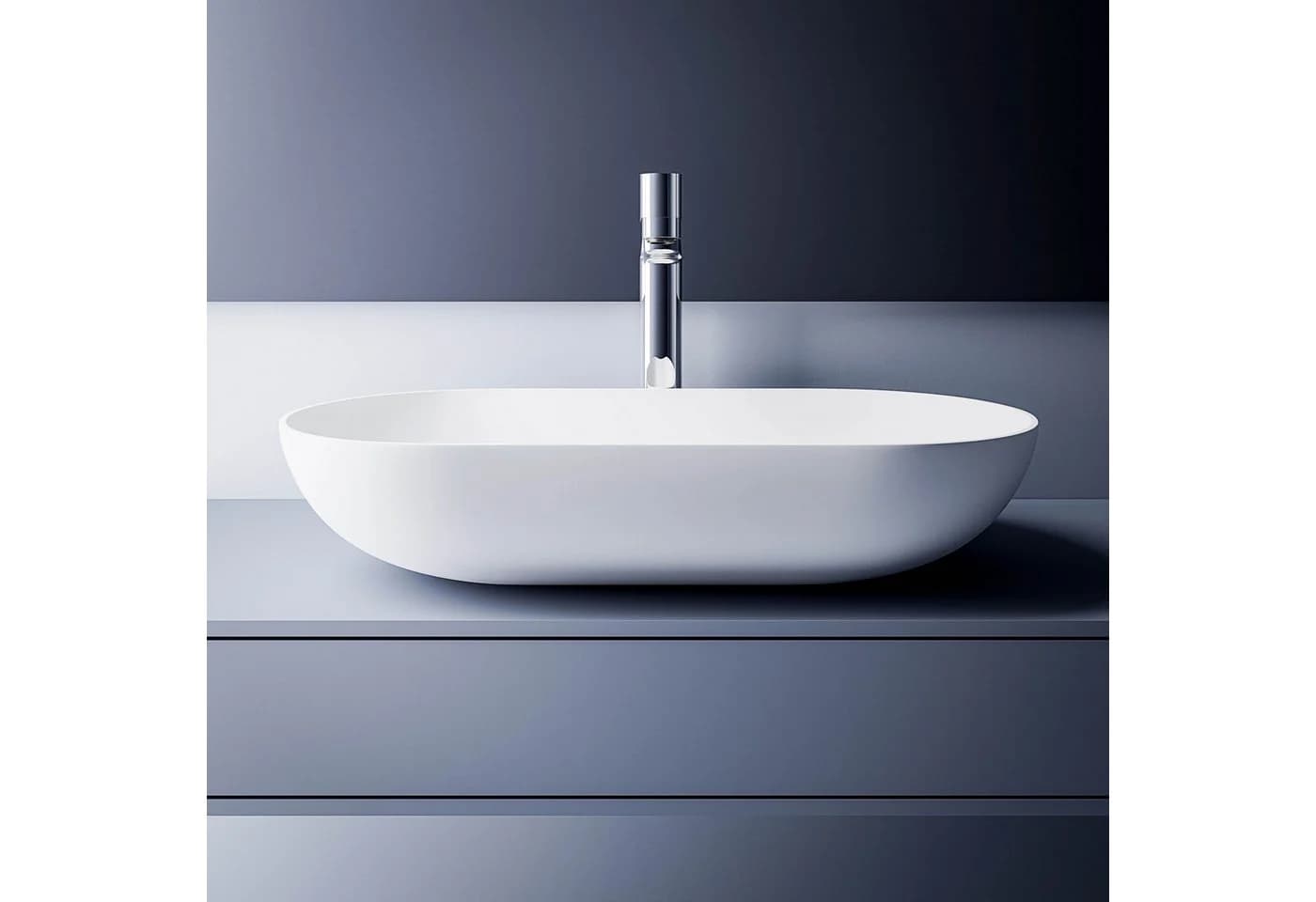 Bernstein Waschbecken O-541 Mineralguss Weiß