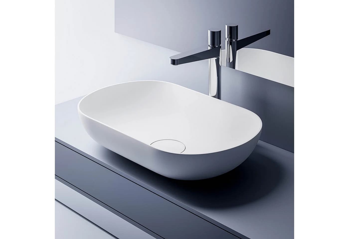 Bernstein Waschbecken O-541 Mineralguss Weiß - Bild 2