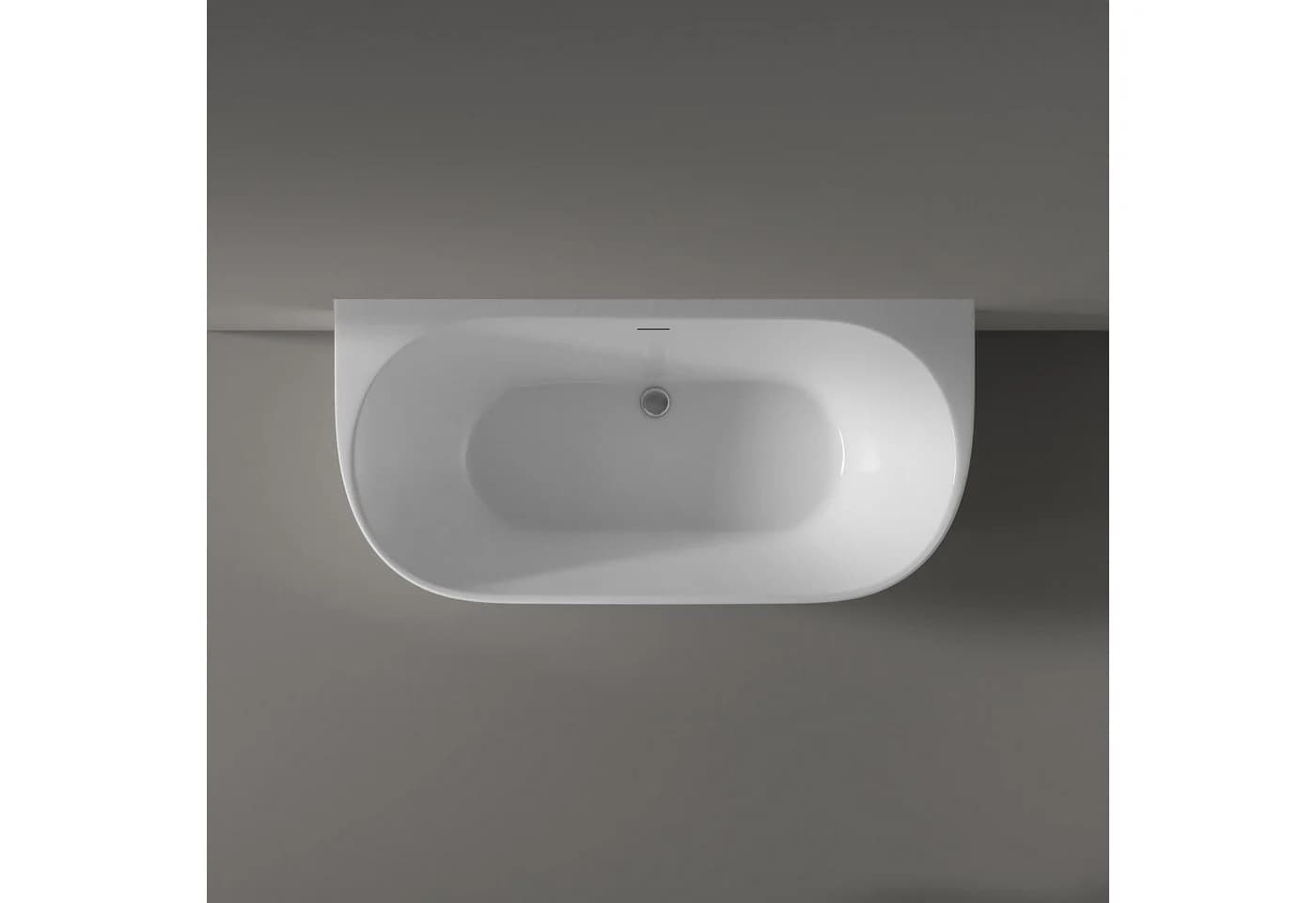 Moderne Ovale Halb Freistehende Badewanne aus Acryl - Bild 3