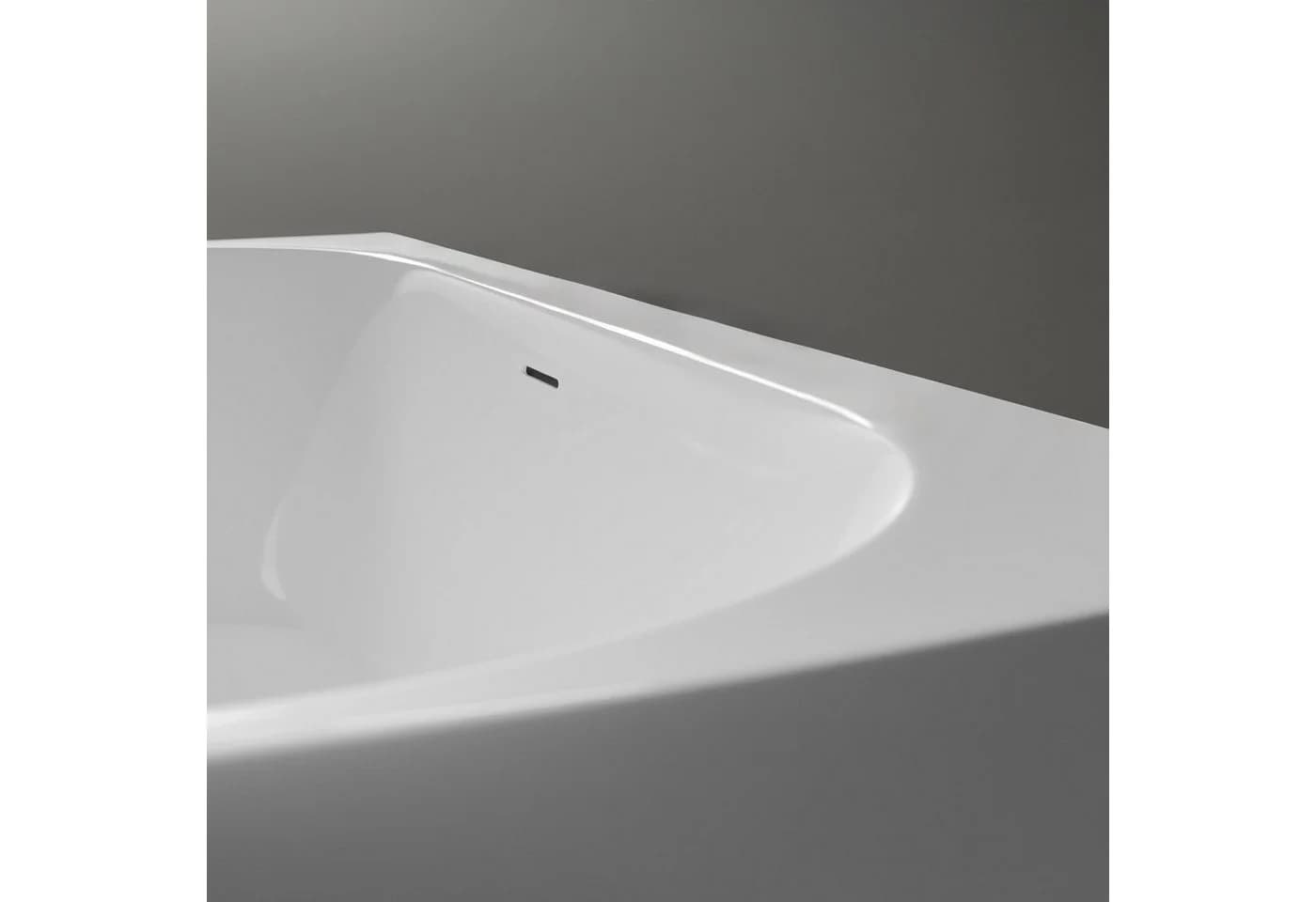 Moderne Ovale Halb Freistehende Badewanne aus Acryl - Bild 4