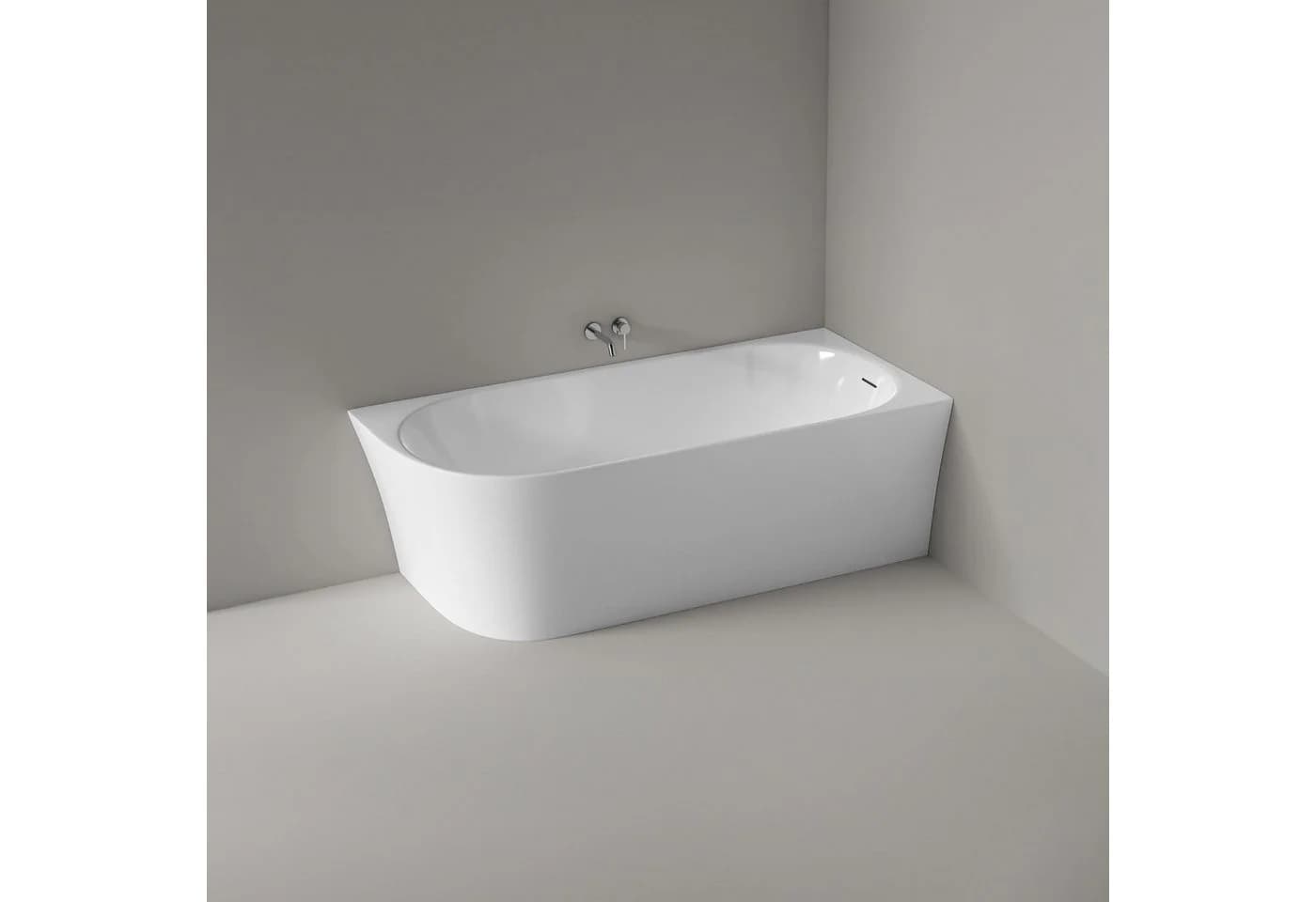 Bernstein Badewanne NORA CORNER Weiß glänzend Eckbadewanne rechts