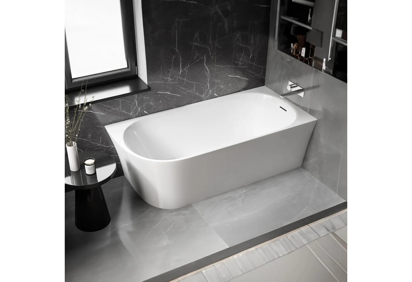 Bernstein Badewanne NORA CORNER Weiß glänzend Eckbadewanne rechts - Bild 2