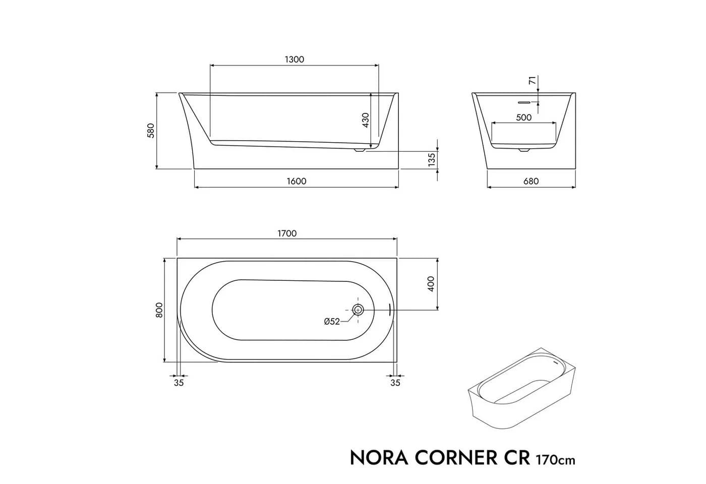Bernstein Badewanne NORA CORNER Weiß glänzend Eckbadewanne rechts - Bild 5