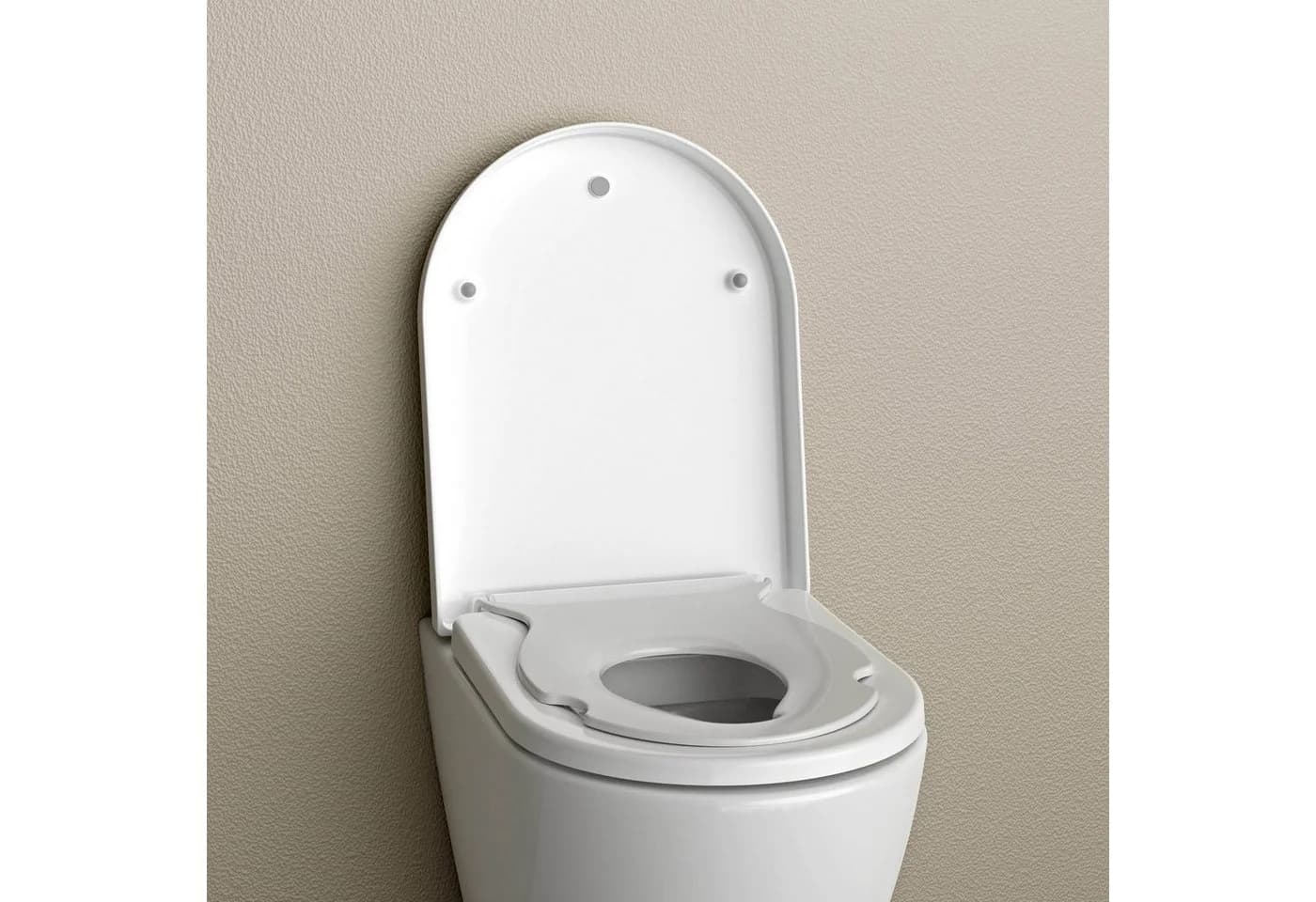 WC-Sitz in D-Form mit Soft-Close und abnehmbarem Kinder-Sitz