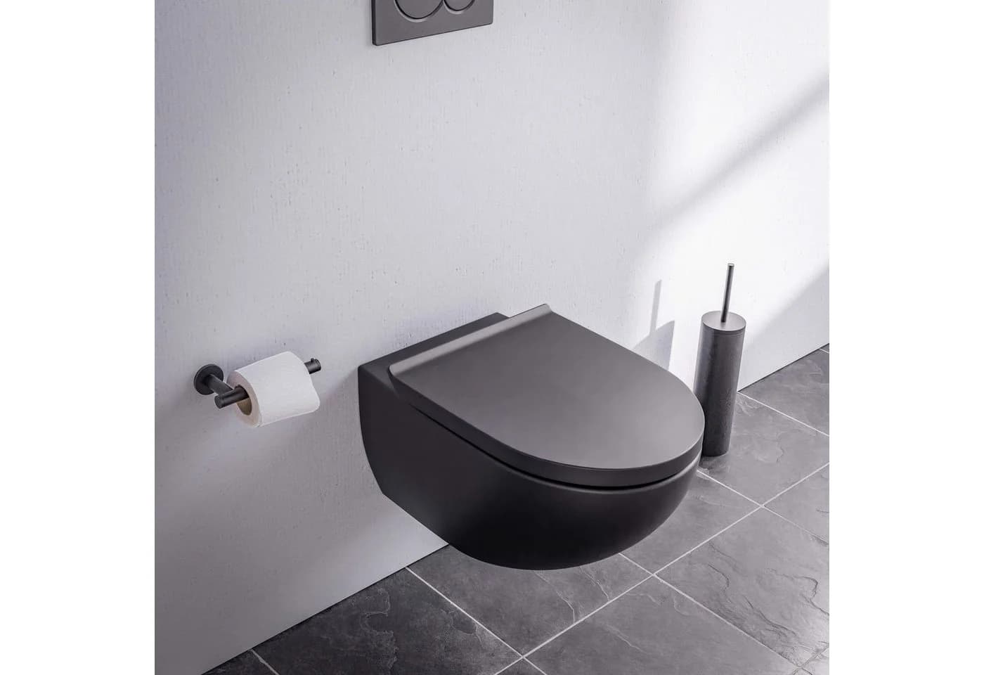 Bernstein Tiefspül-WC E-9030 Wand-WC Schwarz Spülrandlos - Bild 3