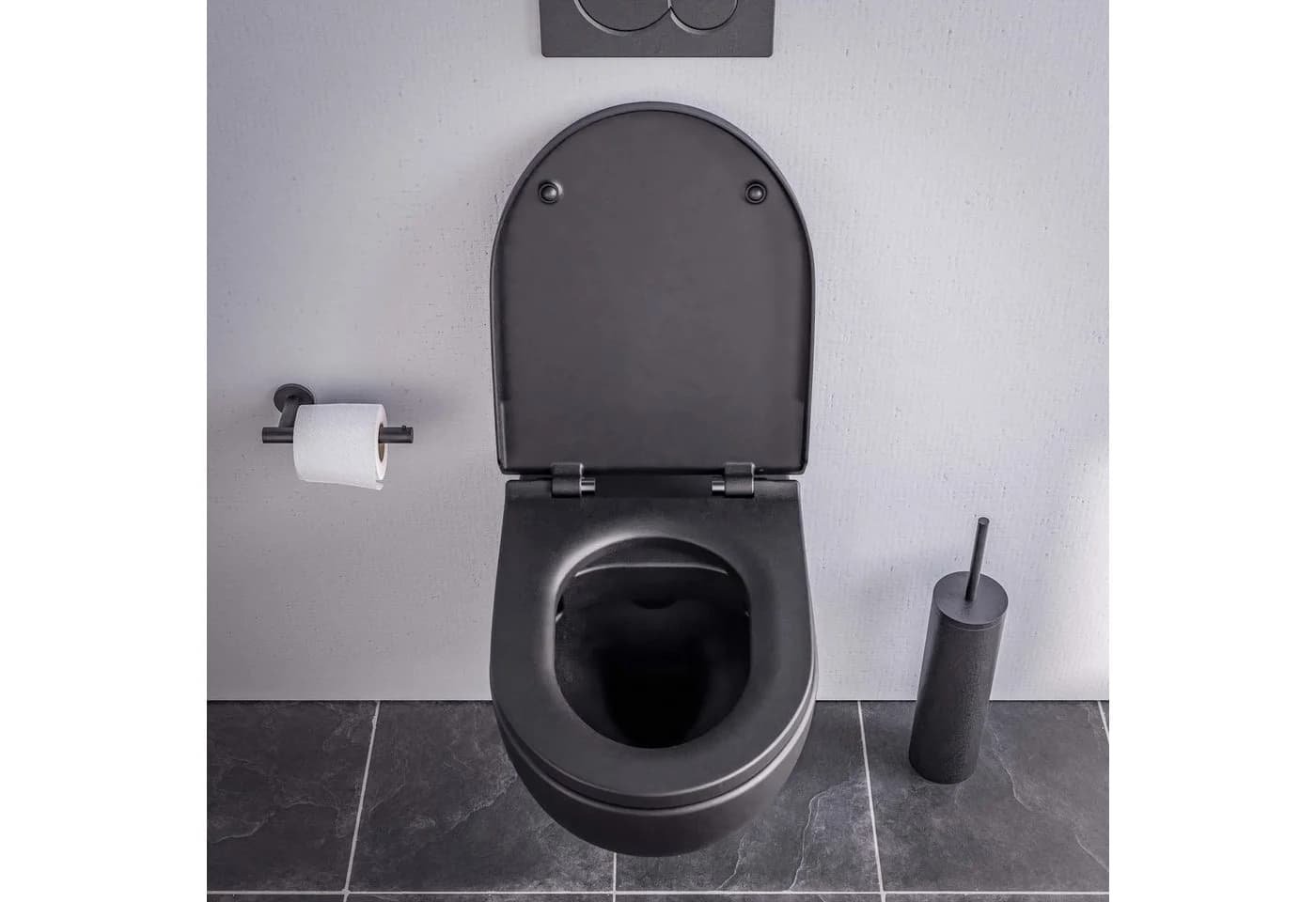 Bernstein Tiefspül-WC E-9030 Wand-WC Schwarz Spülrandlos - Bild 5