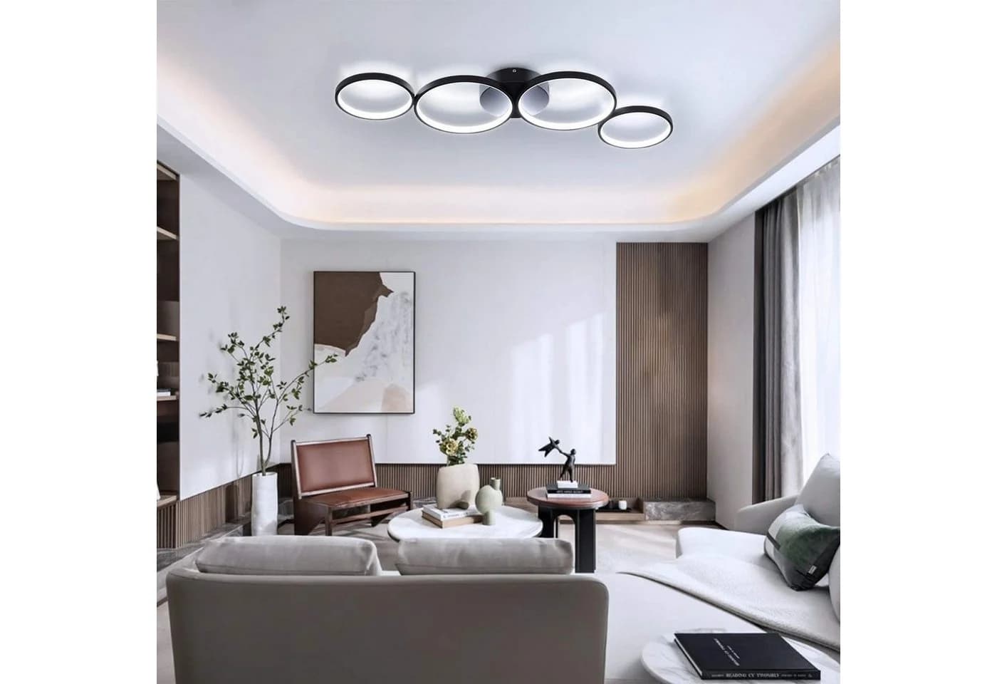 ZMH LED Deckenleuchte Modern Ringoptik mit Fernbedienung - Bild 4