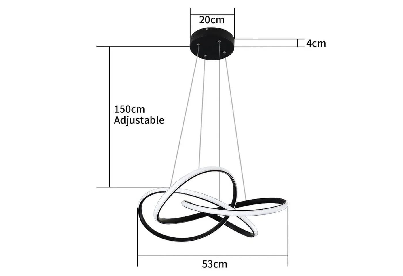 ZMH LED Pendelleuchte Höhenverstellbar 62cm Weiß Fernbedienung - Bild 5