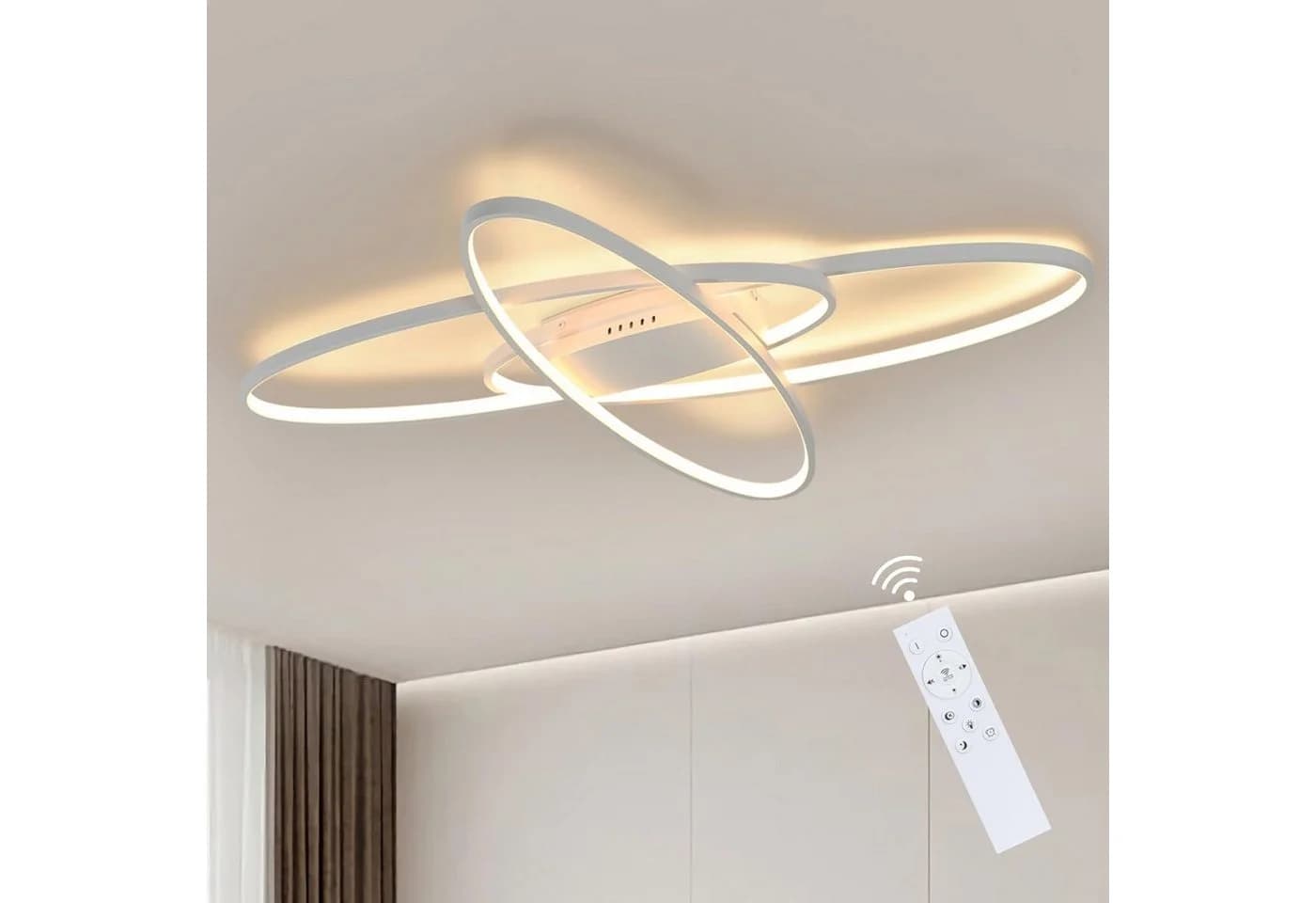 ZMH LED Deckenleuchte Dimmbar Weiß/Schwarz Modern - Bild 2