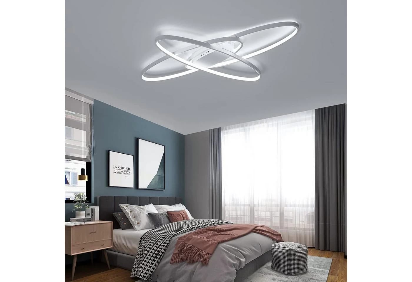 ZMH LED Deckenleuchte Dimmbar Weiß/Schwarz Modern - Bild 3
