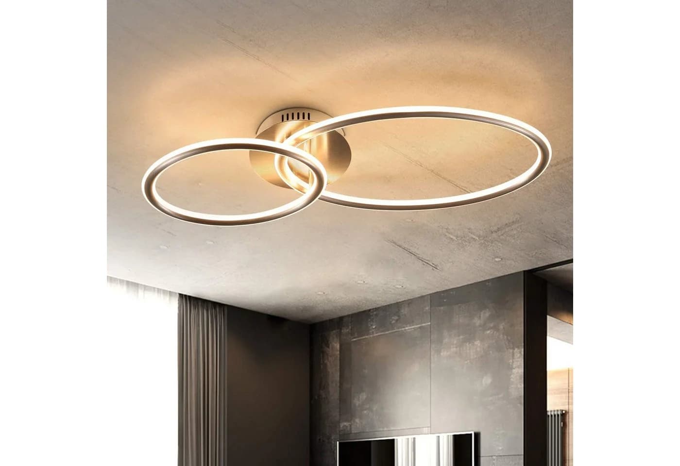 ZMH LED Deckenleuchte 2-Ring Design Warmweiß - Bild 2