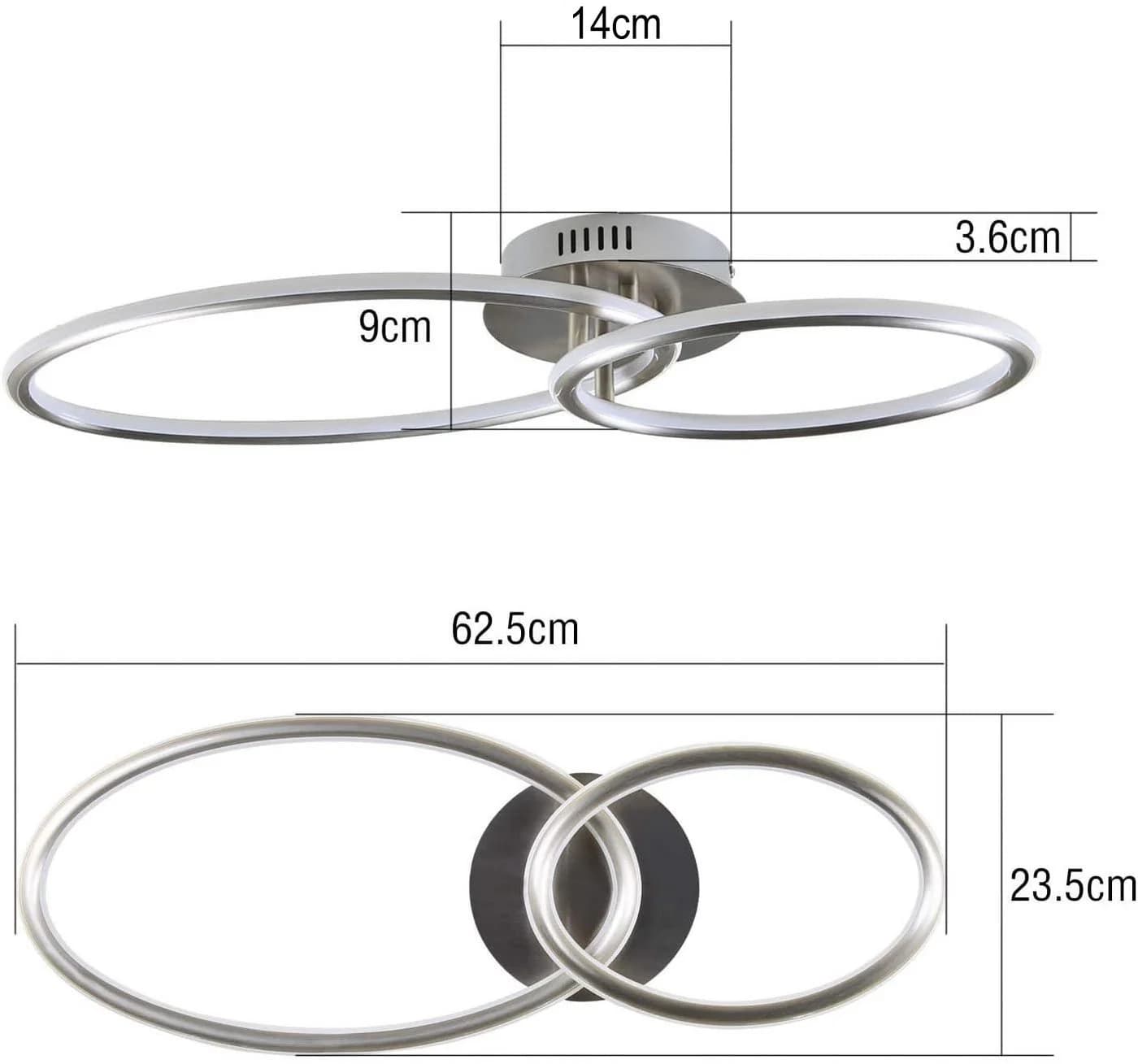 ZMH LED Deckenleuchte 2-Ring Design Warmweiß - Bild 4