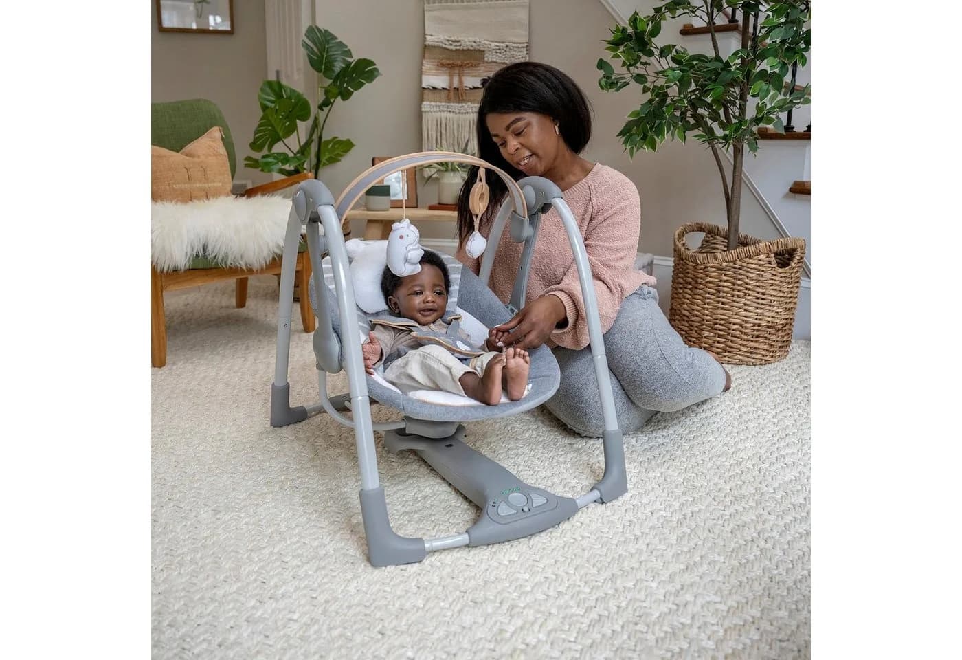 Ingenuity Babyschaukel Swing'n' Go Bella Teddy Tragbar - Bild 4