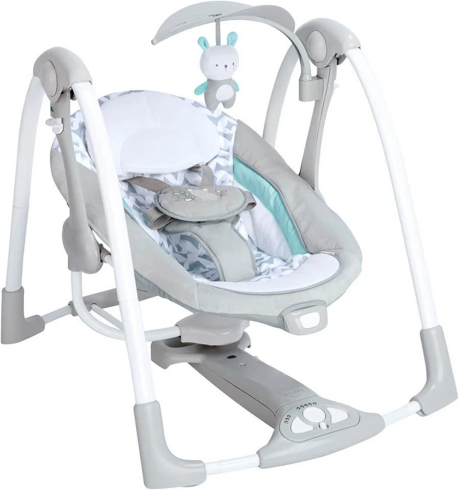 Ingenuity Babyschaukel ConvertMe Swing-2-Seat Portable Swing - Raylan, mit automatischer Schaukelfunktion und Sound-Effekt