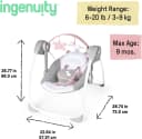 Ingenuity Babyschaukel Comfort 2 Go Flora Unicorn Rosa Bild 5