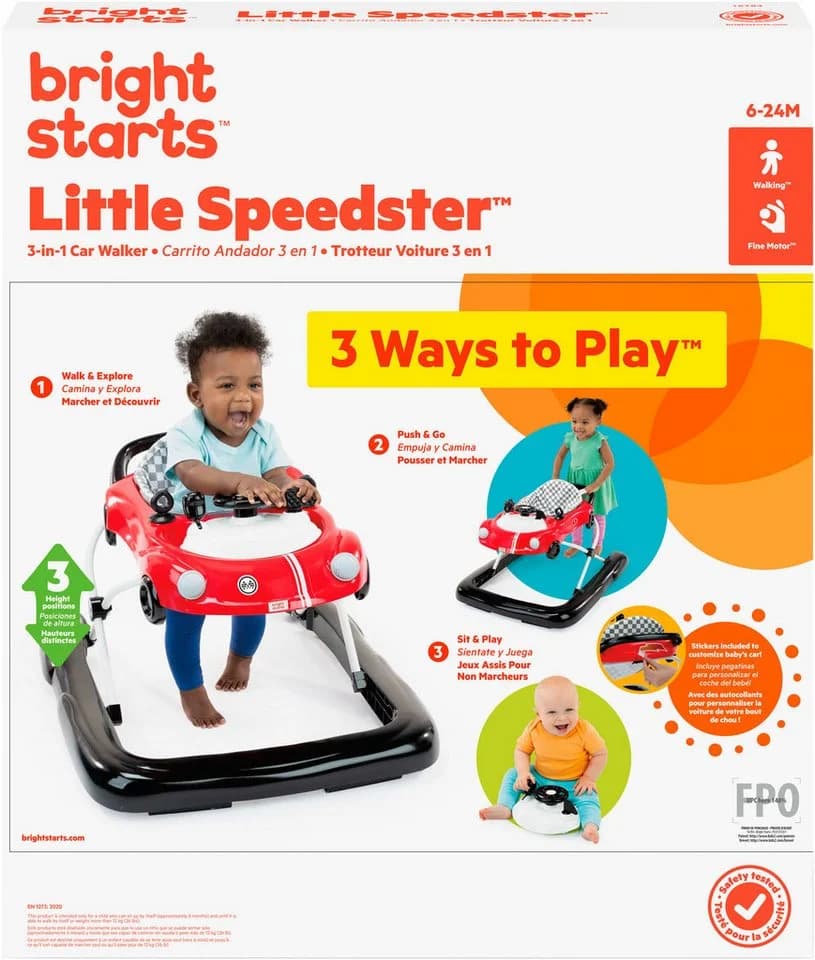 Bright Starts Lauflernhilfe Little Speedster™ 3-in-1 Car Walker – Rot - Bild 5