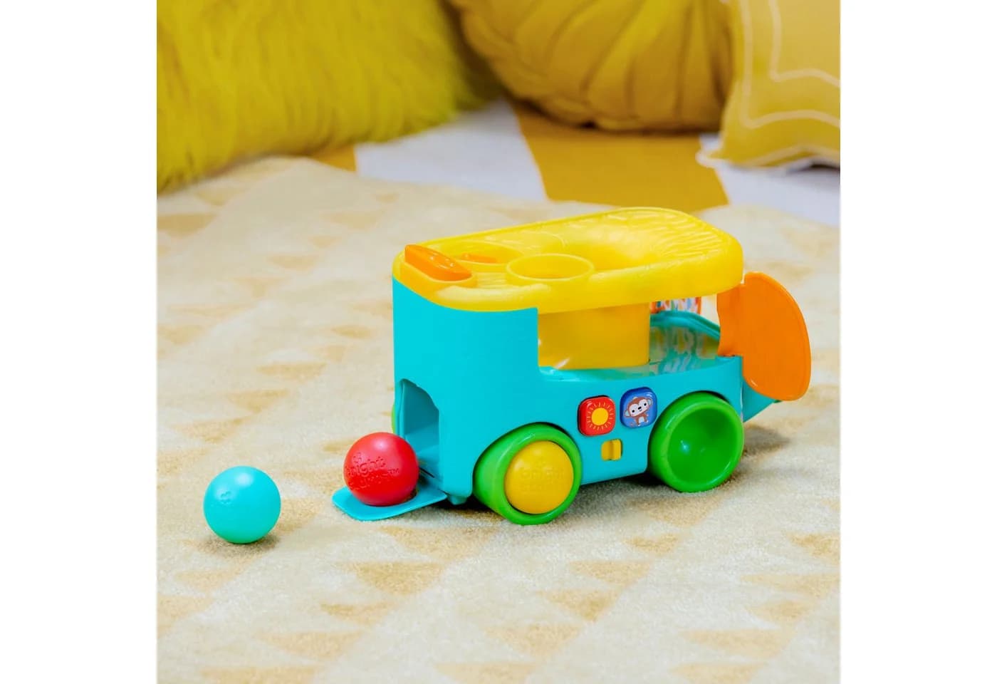 Bright Starts Lernspielzeug Pop & Roll Safari Bus Ball Play Toy mit Licht und Sound - Bild 3