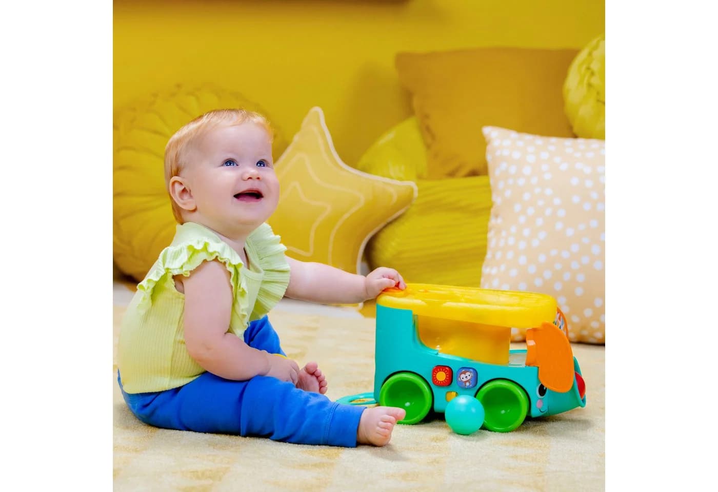 Bright Starts Lernspielzeug Pop & Roll Safari Bus Ball Play Toy mit Licht und Sound - Bild 5