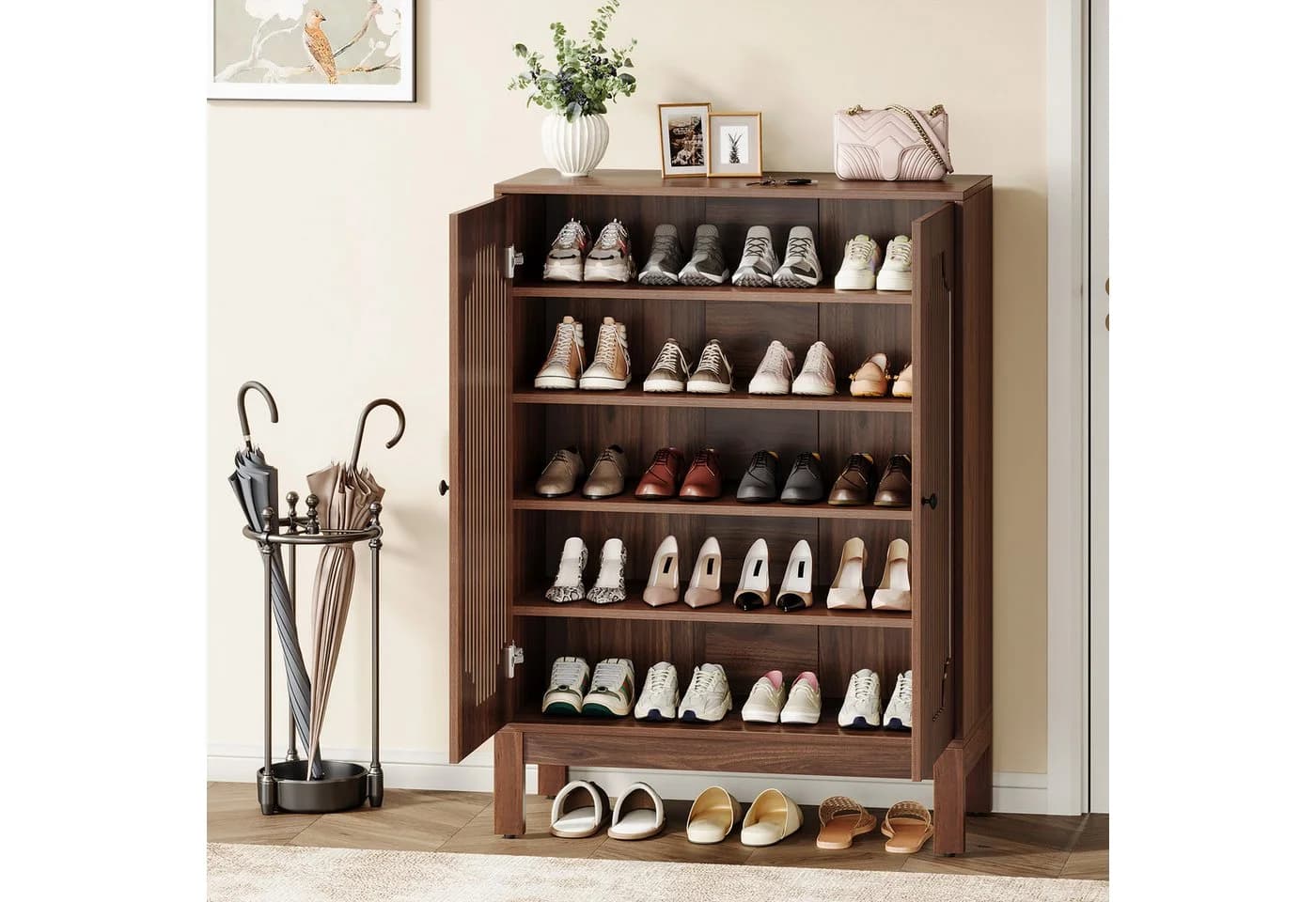 Tribesigns Schuhschrank 6 Etagen Braun