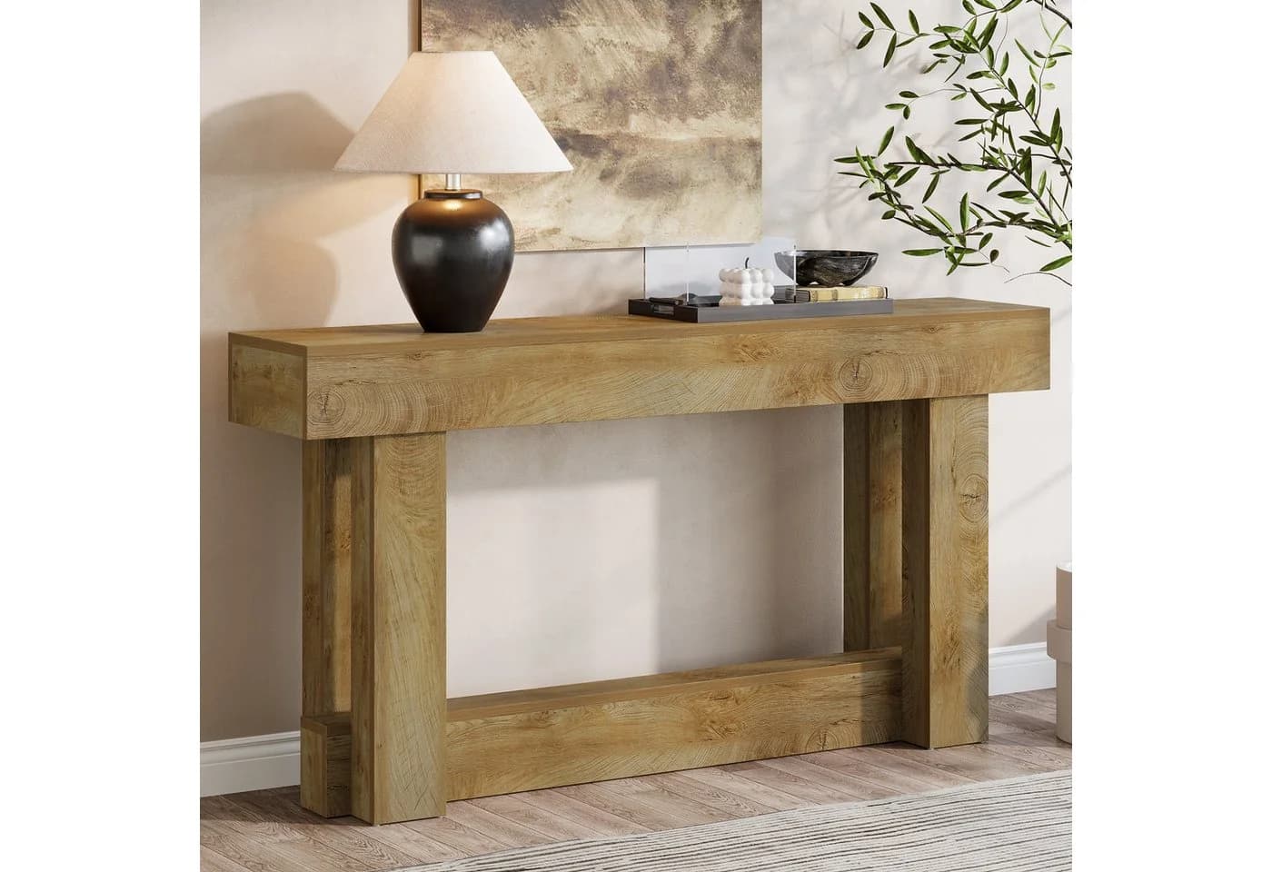 Tribesigns Konsolentisch 160 cm Holz Konsolentisch Braun - Bild 2