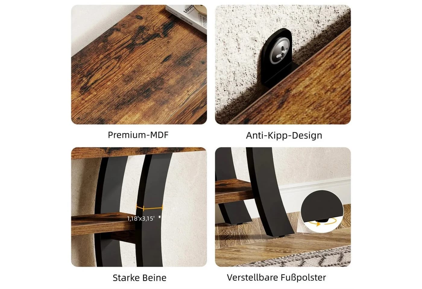 Tribesigns Konsolentisch 105cm Industrie-Chic - Bild 5