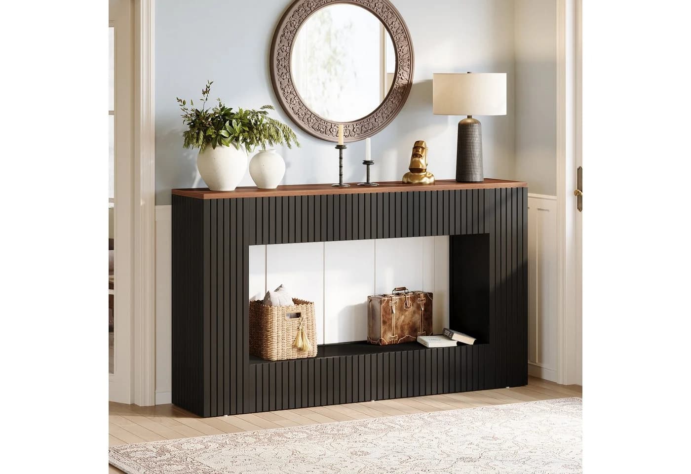 Tribesigns Konsolentisch 140 cm Schwarz Modern - Bild 2