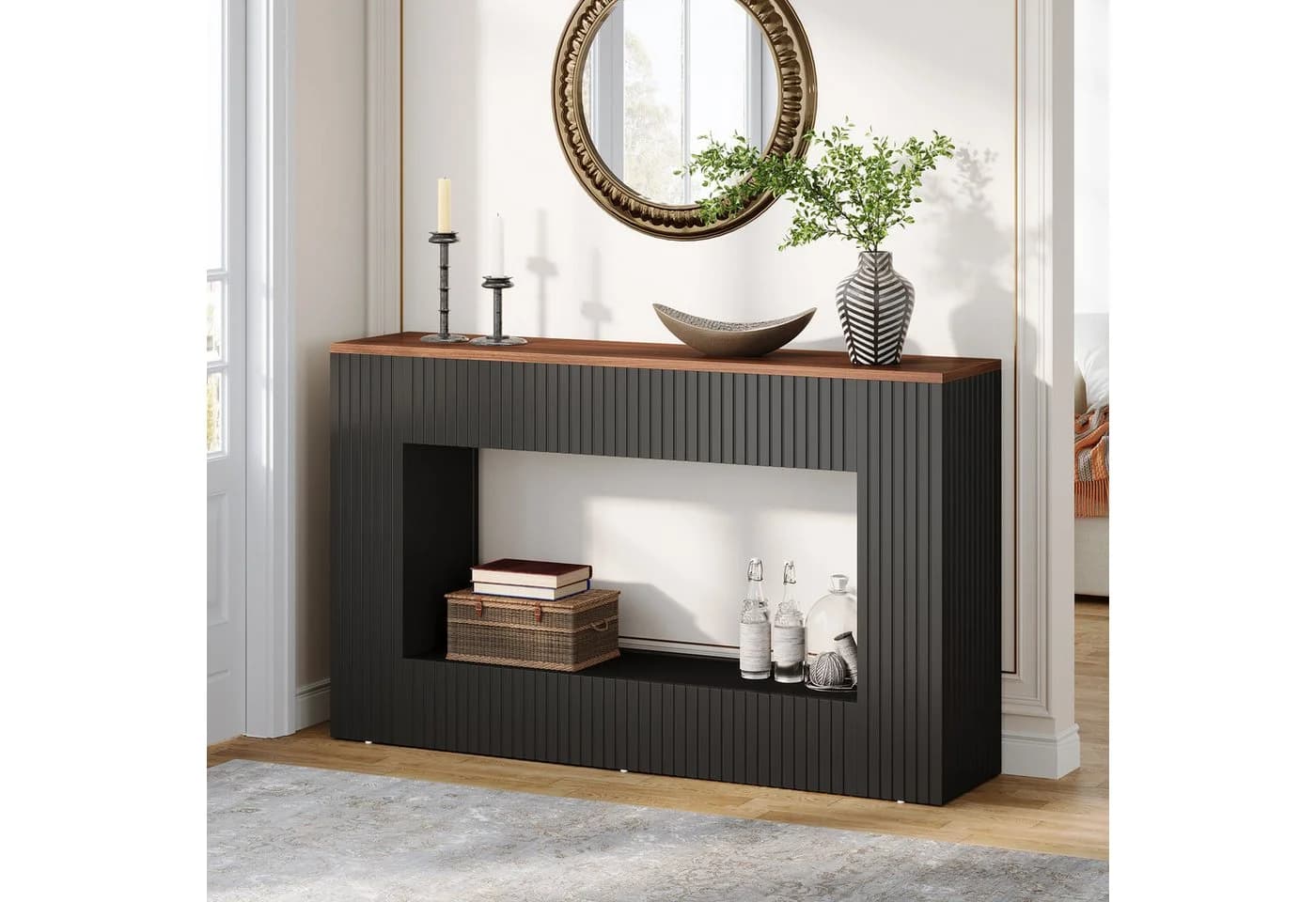 Tribesigns Konsolentisch 140 cm Schwarz Modern - Bild 5