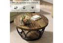 Tribesigns Couchtisch Runde Kaffeetisch Beistelltisch Industrial 2-Tier-Kreis Holztisch Holzmaserung Bild 5