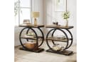 Tribesigns Beistelltisch 3-Tier Schmaler Holz Couchtisch Metallrahmen Bild 3