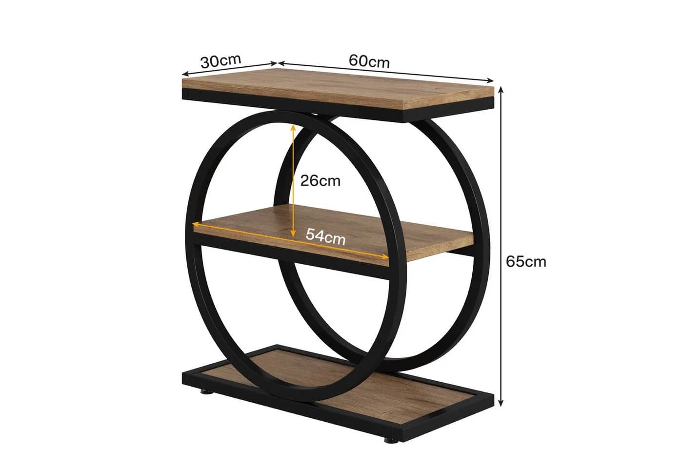 Tribesigns Beistelltisch 3-Tier Schmaler Holz Couchtisch Metallrahmen - Bild 5