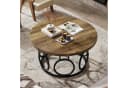 Tribesigns Couchtisch 80cm Runder Beistelltisch Braun MDF Bild 4