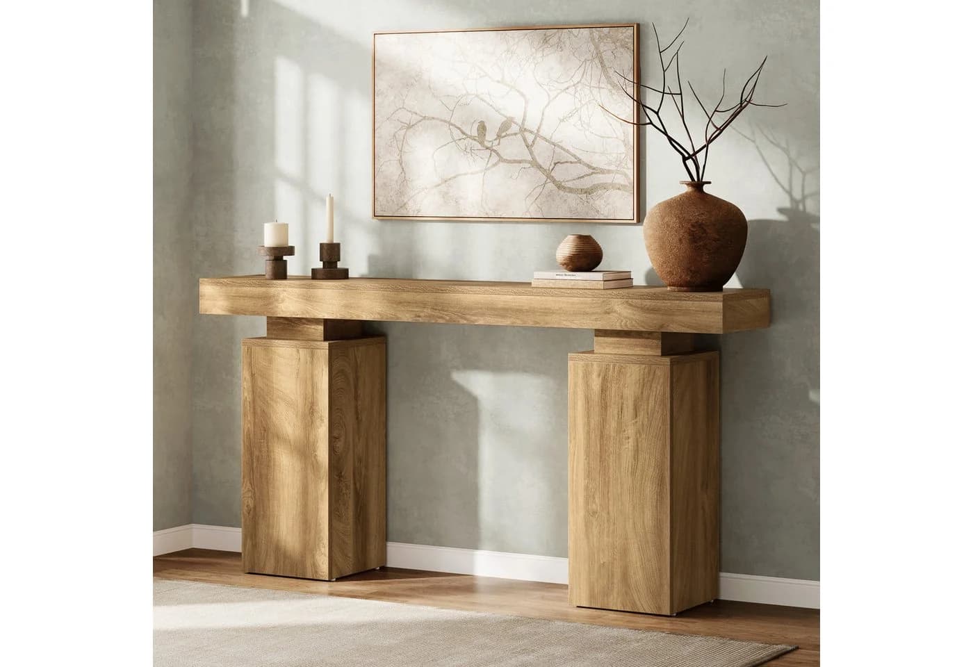 Tribesigns Konsolentisch 160cm Holz Foyertisch Braun - Bild 2