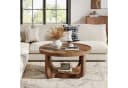 Tribesigns Couchtisch 2-stufiger runder Couchtisch mit Stauraum Industrial Wohnzimmertisch Bild 1