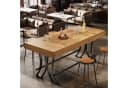 Tribesigns Bartisch Industrial Design Braun mit Fußraste Bild 5