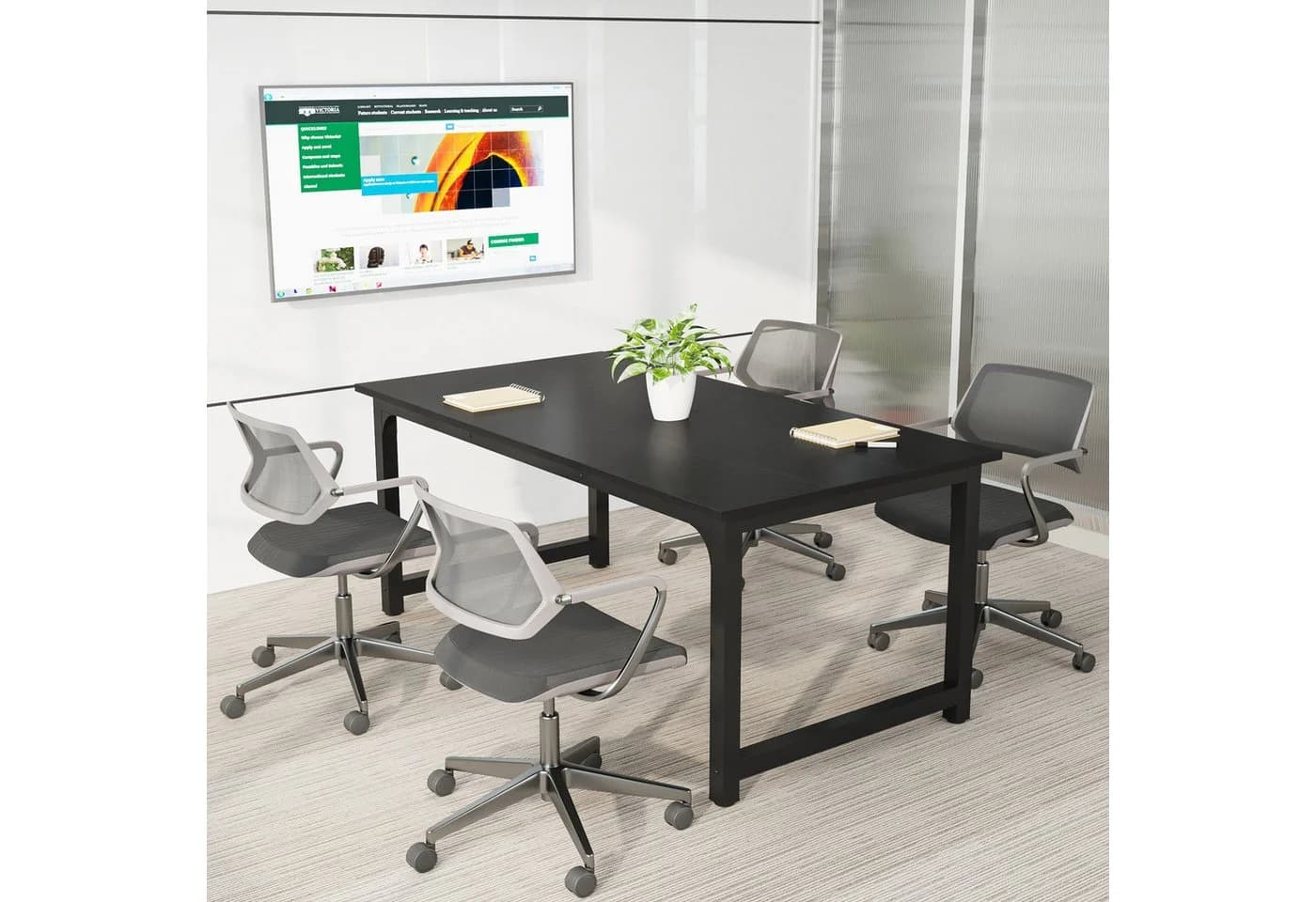 Tribesigns Computertisch 160x80cm Industriell Grau/Schwarz - Bild 4