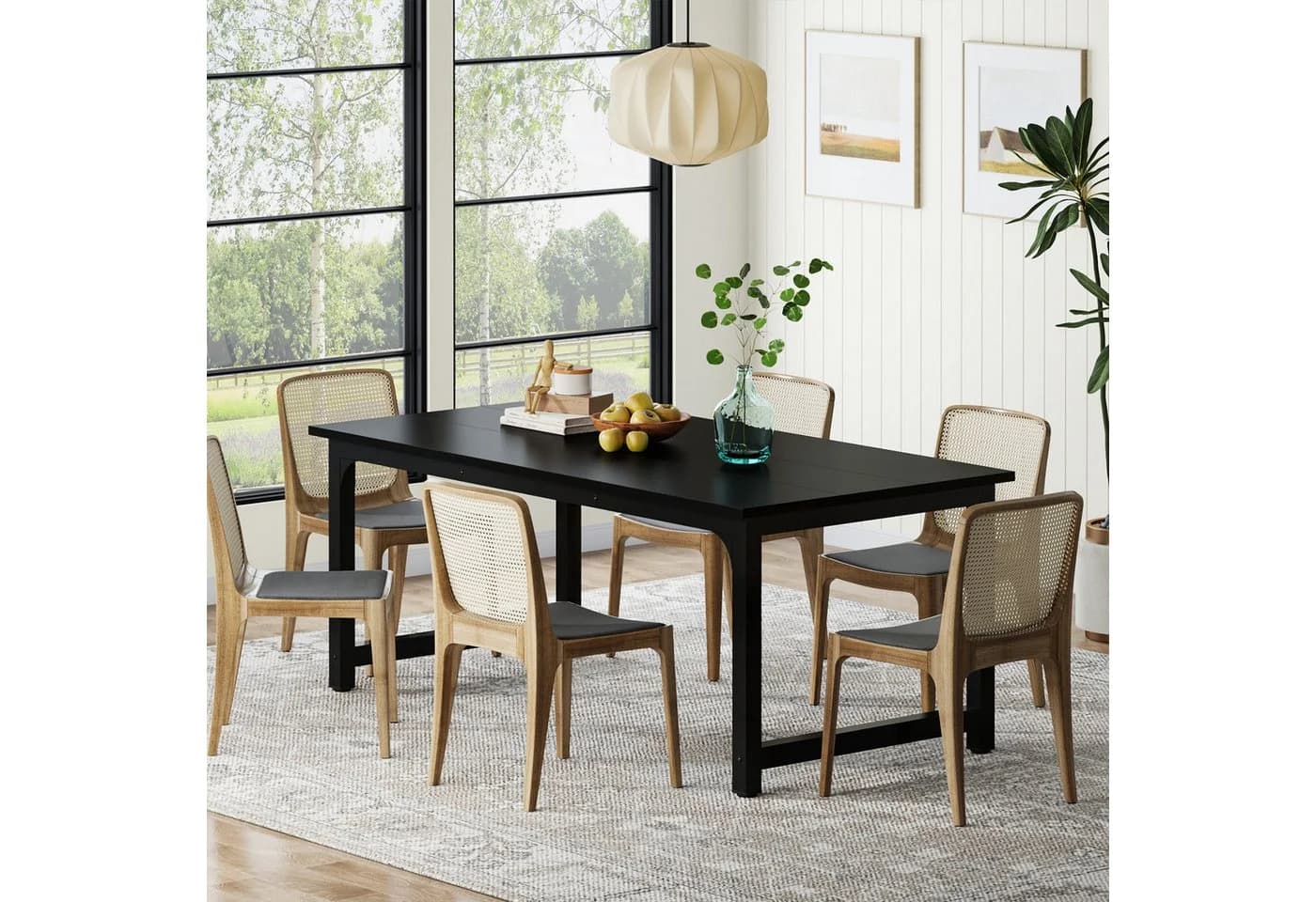 Tribesigns Esstisch Industriestil Rustikales Braun für 4-6 Personen - Bild 3