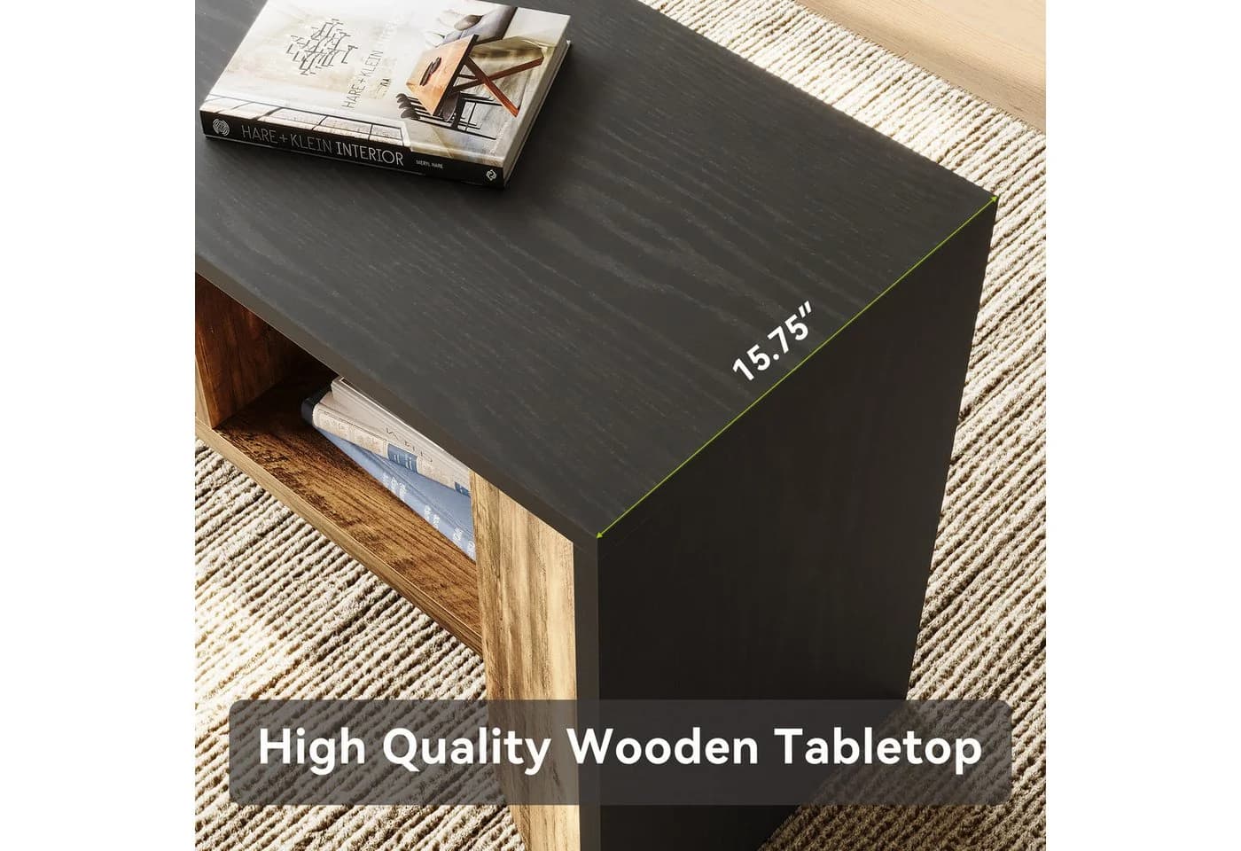 Tribesigns TV-Schrank 160cm mit 3 Ablagefächern Industrial Stil Braun/Schwarz - Bild 4
