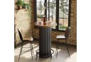 Tribesigns Bartisch 100 cm mit Metallfußstütze, Rundtisch Braun/Schwarz Bild 2
