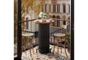 Tribesigns Bartisch 100 cm mit Metallfußstütze, Rundtisch Braun/Schwarz Bild 4