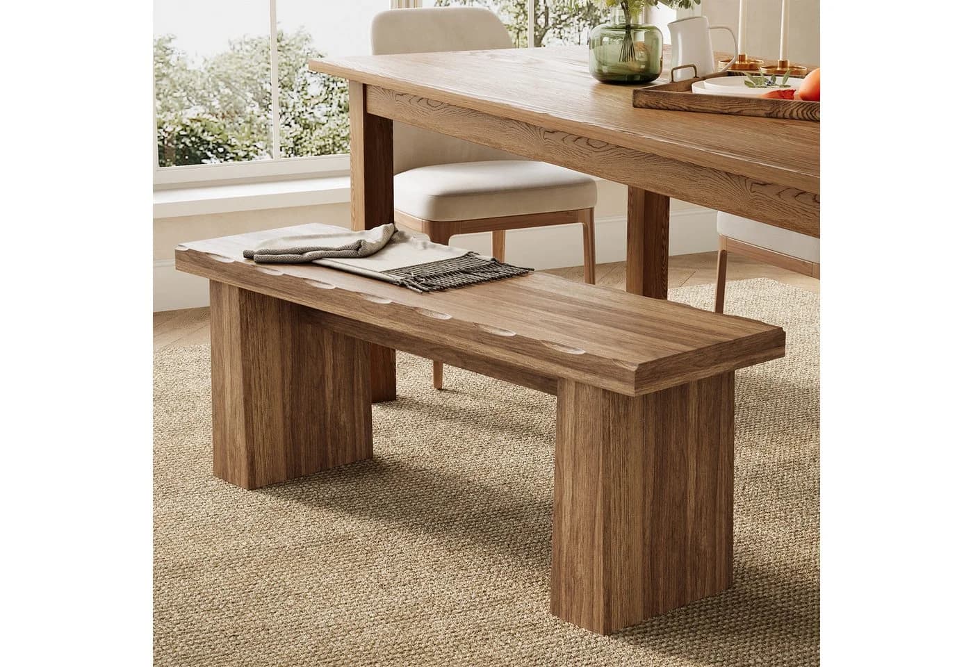 Tribesigns Schuhbank 120 cm Landhaus Stil Holz Sitzbank - Bild 5