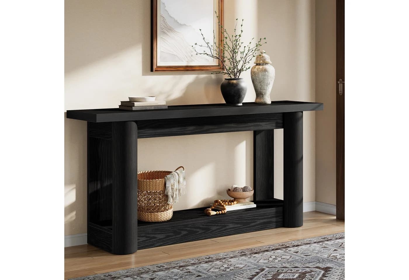 Tribesigns Konsolentisch 160 cm Schwarz Modern - Bild 2