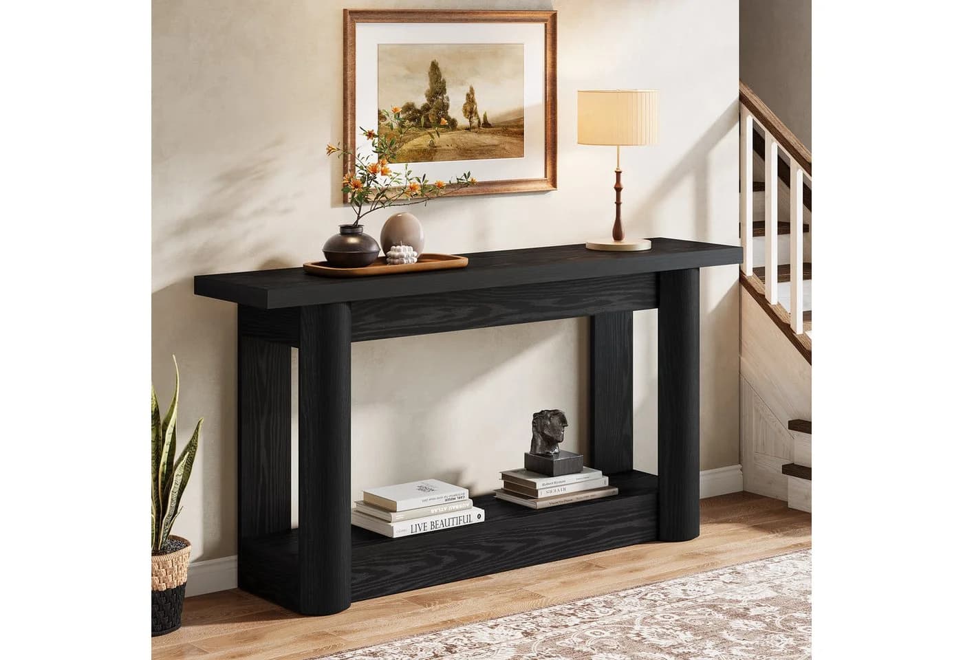 Tribesigns Konsolentisch 160 cm Schwarz Modern - Bild 5