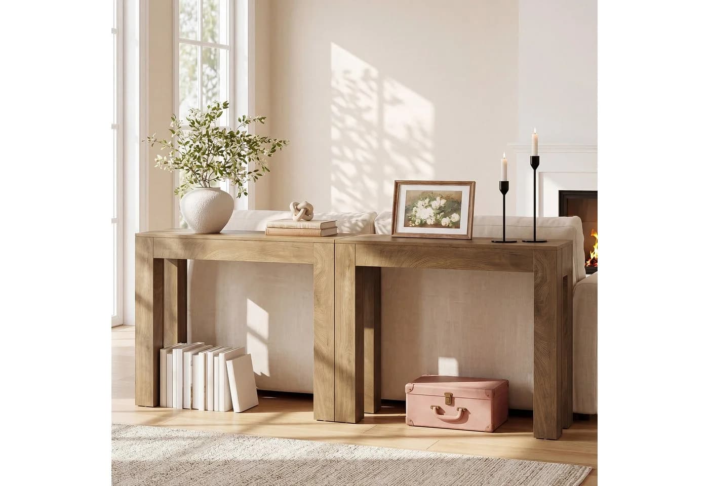 Tribesigns Konsolentisch Farmhouse Braun Holzwerkstoff - Bild 5