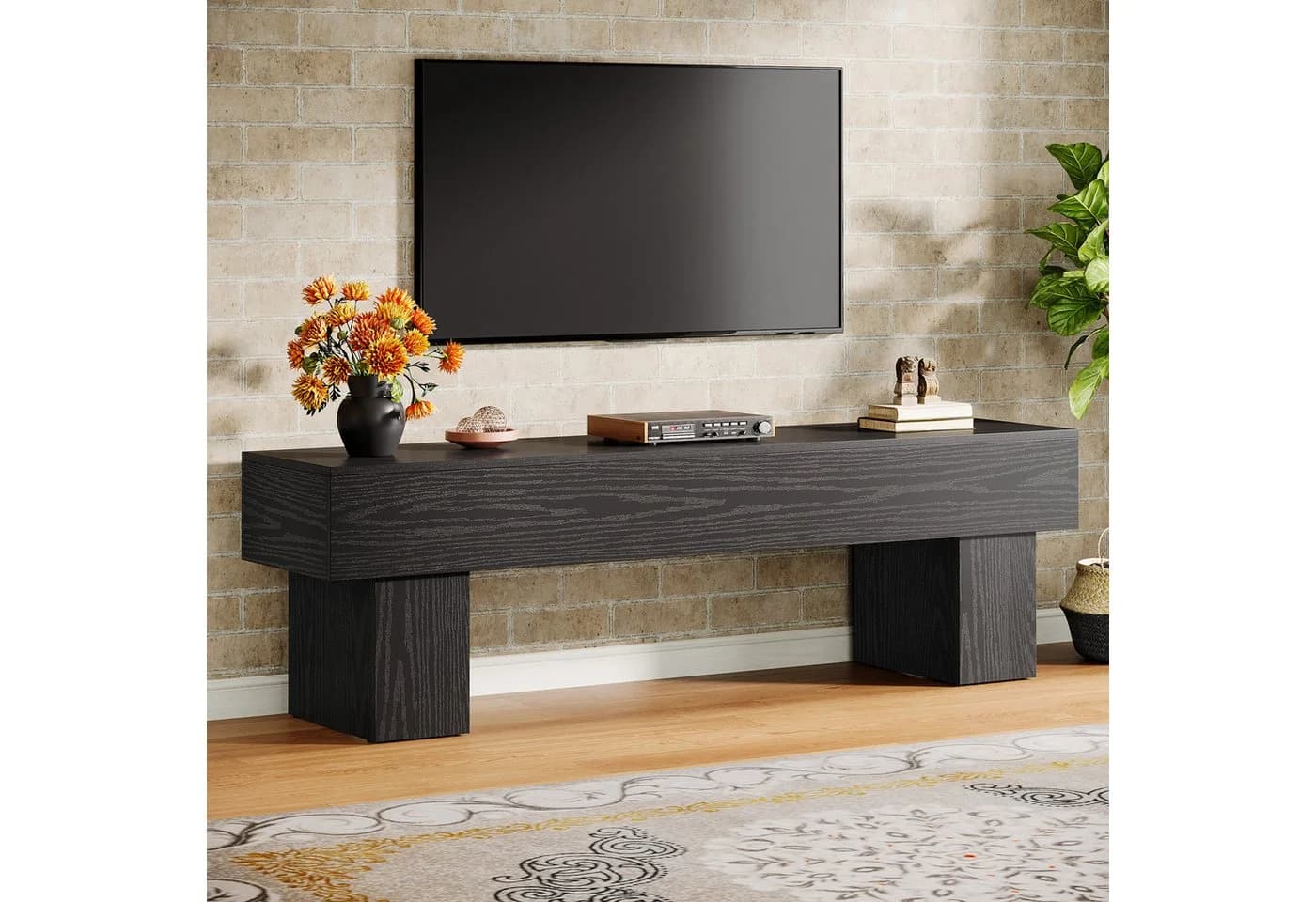 Tribesigns TV-Schrank 160cm Landhausstil Eiche-Optik - Bild 2