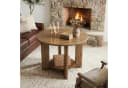 Tribesigns Couchtisch Massivholz Rund Braun Bild 3