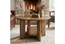 Tribesigns Couchtisch Massivholz Rund Braun Bild 5